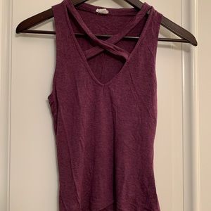 Garage Purple V-Neck Tank Top